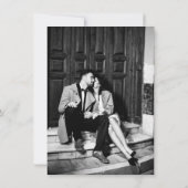 Minimalistische Redactionele Fotobruiloft Kaart (Achterkant)
