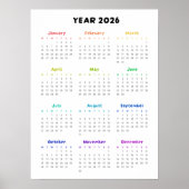 Minimalistische Regenboog 2026 Kalender Poster (Voorkant)