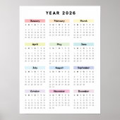 Minimalistische Regenboog 2026 Kalender Poster (Voorkant)