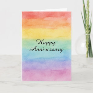 Minimalistische regenboog aquarel jubileum – LGBTQ Kaart