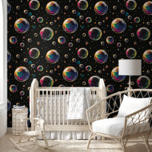 Minimalistische regenboogbubbels Naadloze Schattig Behang