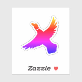 Minimalistische regenboogeend sticker