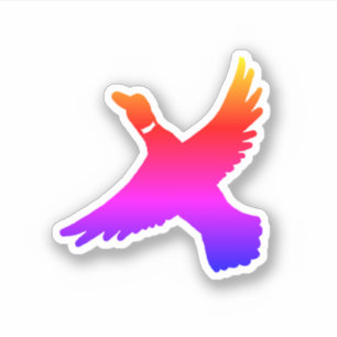 Minimalistische regenboogeend sticker