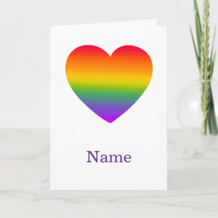 Minimalistische Regenbooglijn Hart - Schattige Kle Kaart