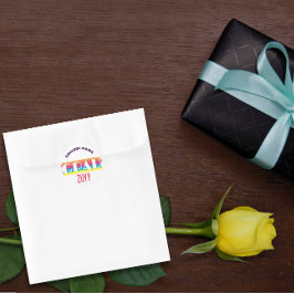 Minimalistische regenboogstreep afstuderen ronde sticker