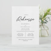 Minimalistische Rehearsal Dinner Kaart (Staand voorkant)