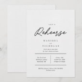 Minimalistische Rehearsal Dinner Kaart (Voorkant / Achterkant)