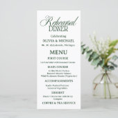 Minimalistische Rehearsal Dinner Menu Card (Staand voorkant)