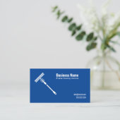 Minimalistische reiniging van witte en blauwe vens visitekaartje (Staand voorkant)