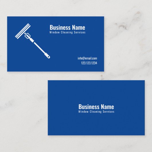 Minimalistische reiniging van witte en blauwe vens visitekaartje (Voorkant / Achterkant)