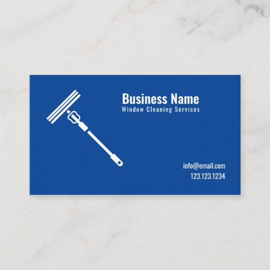 Minimalistische reiniging van witte en blauwe vens visitekaartje (Voorkant)