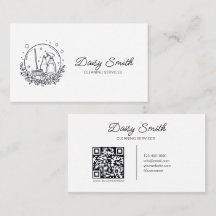 Minimalistische reinigingsservice Logo QR-code