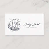 Minimalistische reinigingsservice Logo QR-code Visitekaartje (Voorkant)