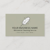 Minimalistische reinigingsservice met schone veren visitekaartje (Voorkant)