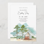 Minimalistische reis natuur verjaardag kaart (Voorkant / Achterkant)