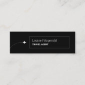 Minimalistische reisagent voor zwart en wit vliegt mini visitekaartje (Voorkant)