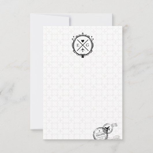 Minimalistische reisbestemming Bruiloft Handgeschr Bedankkaart (Voorkant)