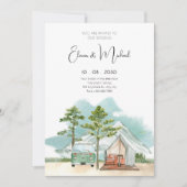 Minimalistische reisbruiloft kaart (Voorkant)