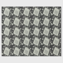 Minimalistische rekenmachine en wiskundig patroon cadeaupapier