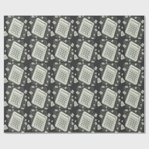 Minimalistische rekenmachine en wiskundig patroon cadeaupapier