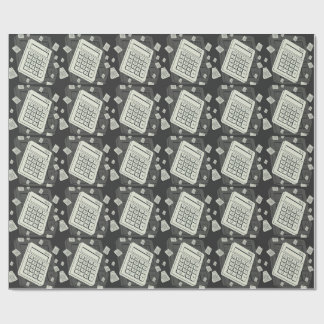 Minimalistische rekenmachine en wiskundig patroon cadeaupapier