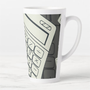 Minimalistische rekenmachine en wiskundig patroon  latte mok