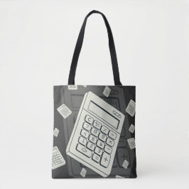 Minimalistische rekenmachine en wiskundig patrooni tote bag