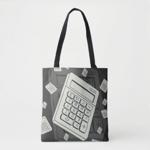 Minimalistische rekenmachine en wiskundig patrooni tote bag