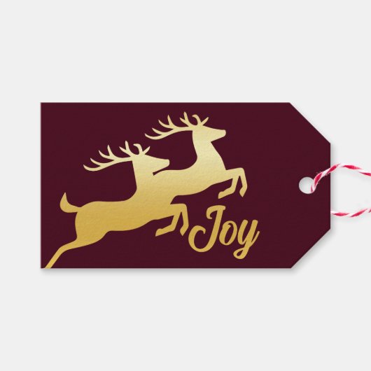 Minimalistische Rendier Cadeaulabel (Voorkant (Horizontaal))