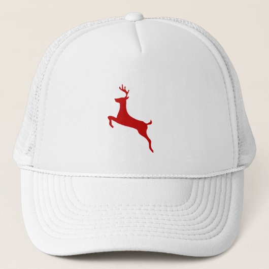 Minimalistische Rendier Kerst Trucker Hoed - Feest Pet (Voorkant)