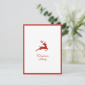 Minimalistische rendier Kerstfeest uitnodiging  (Staand voorkant)