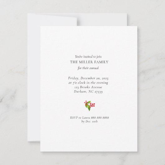 Minimalistische rendier Kerstfeest uitnodiging  (Achterkant)