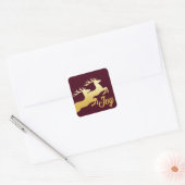 Minimalistische Rendier Vierkante Sticker (Envelop)