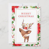 Minimalistische rendieren kerstvakantie Kaart (Voorkant)