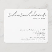 Minimalistische repetitie diner bruiloft behuizing informatiekaartje (Voorkant)