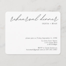 Minimalistische repetitie diner bruiloft behuizing informatiekaartje