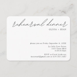 Minimalistische repetitie diner kleine behuizing K Informatiekaartje