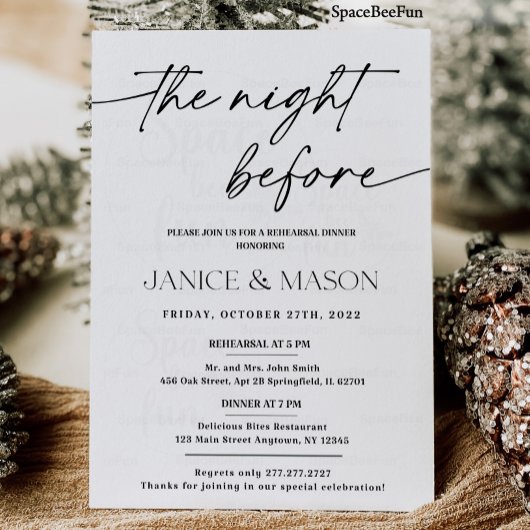 Minimalistische repetitie diner uitnodiging Boho M