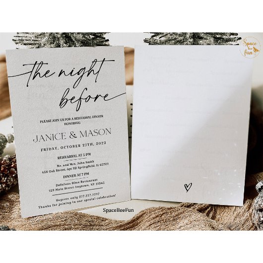 Minimalistische repetitie diner uitnodiging Boho M