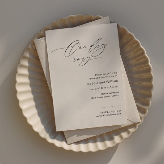 Minimalistische repetitie diner uitnodiging met sc