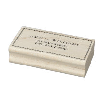 Minimalistische retouradresstempel met twee randen