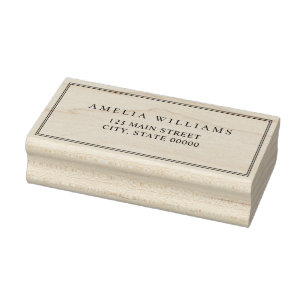Minimalistische retouradresstempel met twee randen rubberstempel