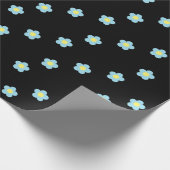 Minimalistische Retro 90s Y2k Pastel Blue Flowers  Cadeaupapier (Hoek)