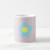 Minimalistische Retro 90s Y2k Pastel Blue Flowers  Koffiemok (Center)