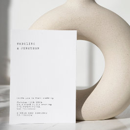 Minimalistische Retro Black White Typewriter Weddi Kaart