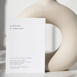 Minimalistische Retro Black White Typewriter Weddi Kaart