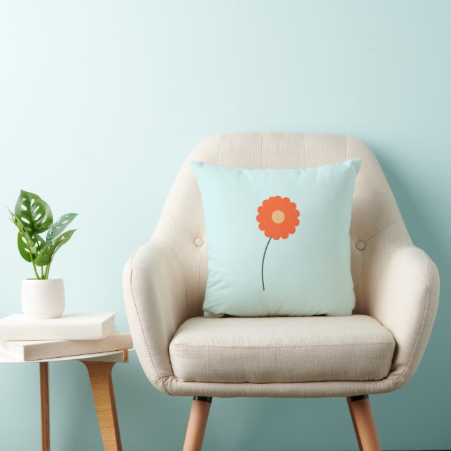 Minimalistische Retro Bloem Kussen (Stoel)