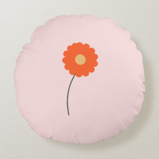 Minimalistische Retro Bloem Ronde Kussen