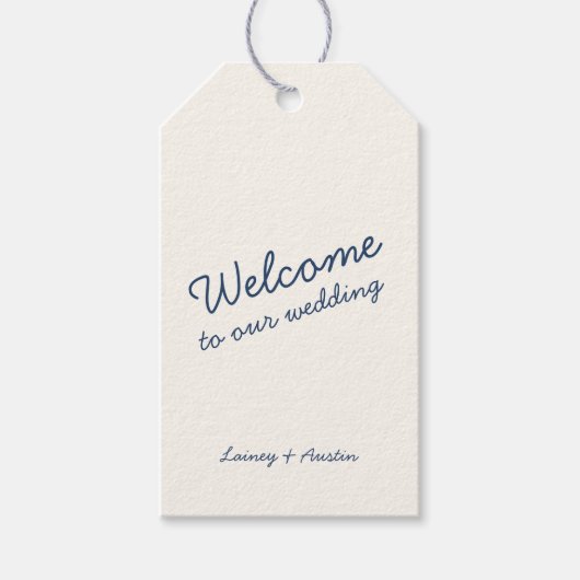 Minimalistische Retro Blue Wedding Gift Label Cadeaulabel (Voorkant)