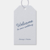 Minimalistische Retro Blue Wedding Gift Label Cadeaulabel (Voorkant)